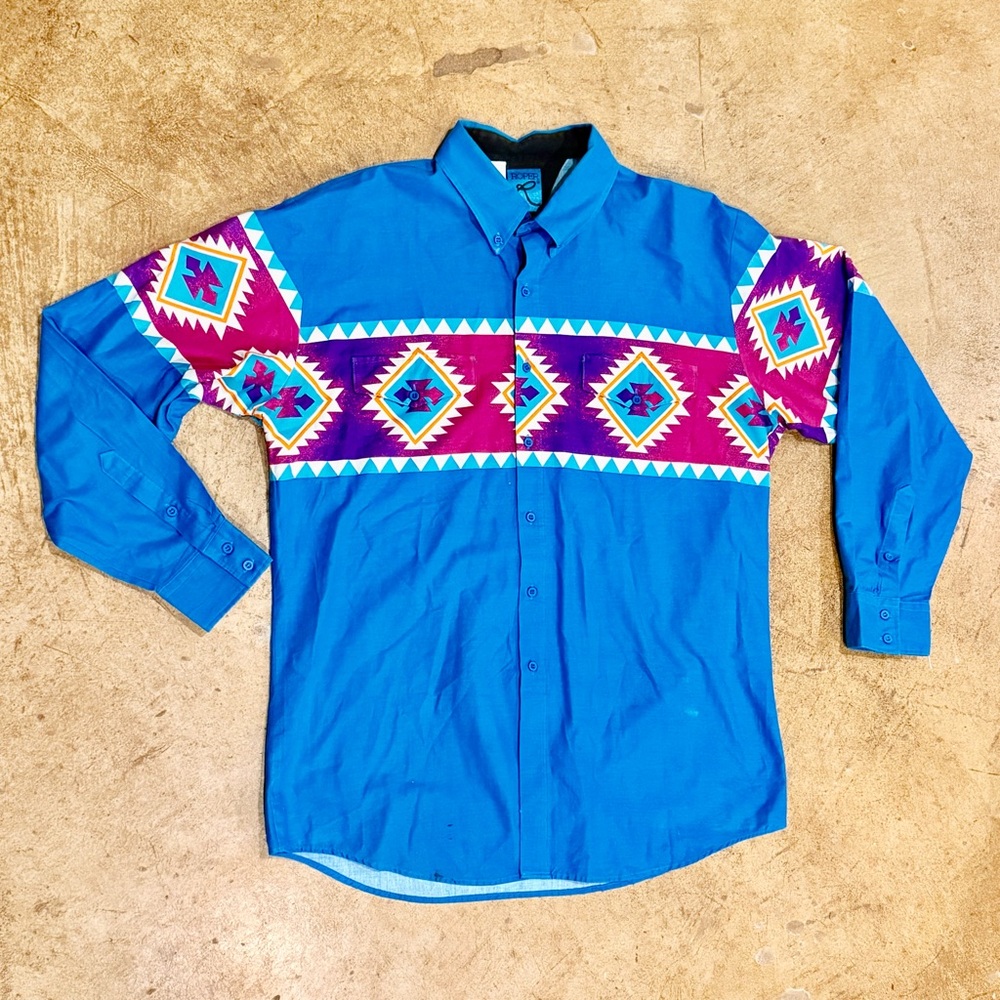 Roper vintage western southwest native American Navajo shirt long sleeve x large